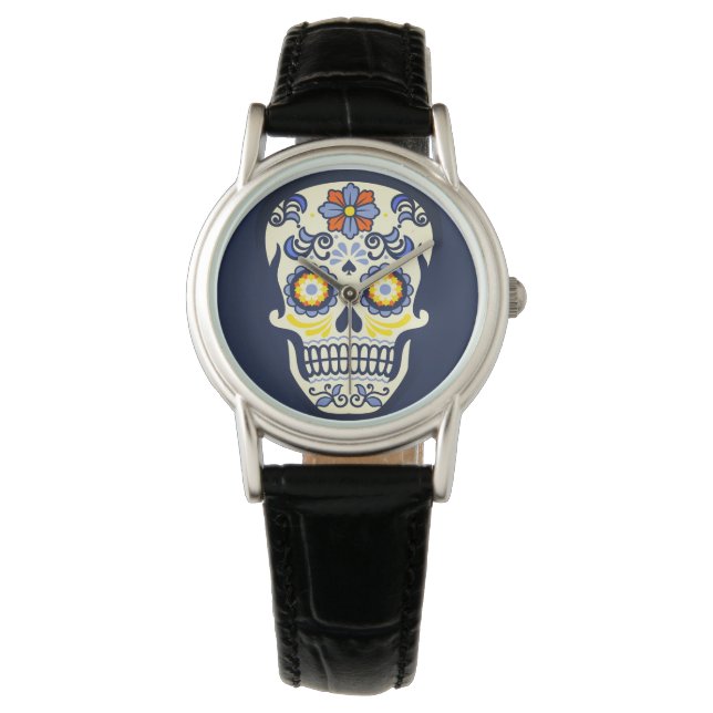 Reloj De Pulsera Blue Sugar Skull (Anverso)