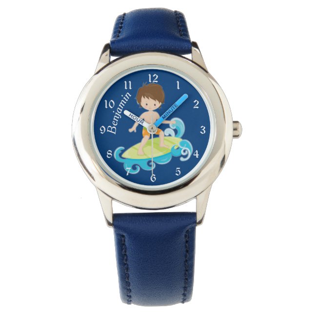 Reloj De Pulsera Blue Surfer Boy Kids (Anverso)