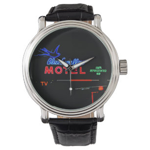 Reloj De Pulsera Blue Swallow Motel Neon Rótulo, Ruta 66, Nuevo Méx