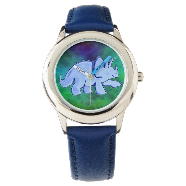 Reloj De Pulsera Blue Triceratops Watch (Anverso)