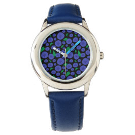Reloj De Pulsera Blueberries Seamless Pattern
