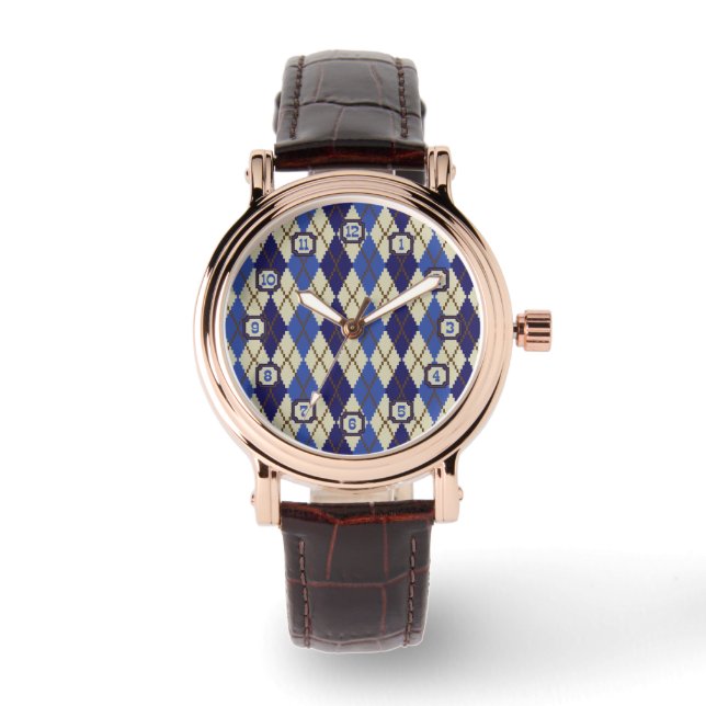 Reloj De Pulsera Blueberry Scone Argyle Watch (Anverso)