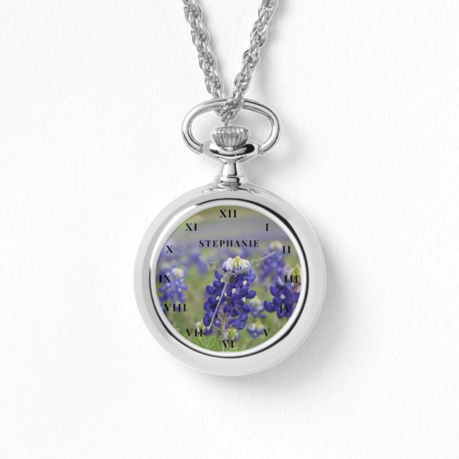Reloj De Pulsera Bluebonnets Texas Flor Lupine Floral (Anverso)