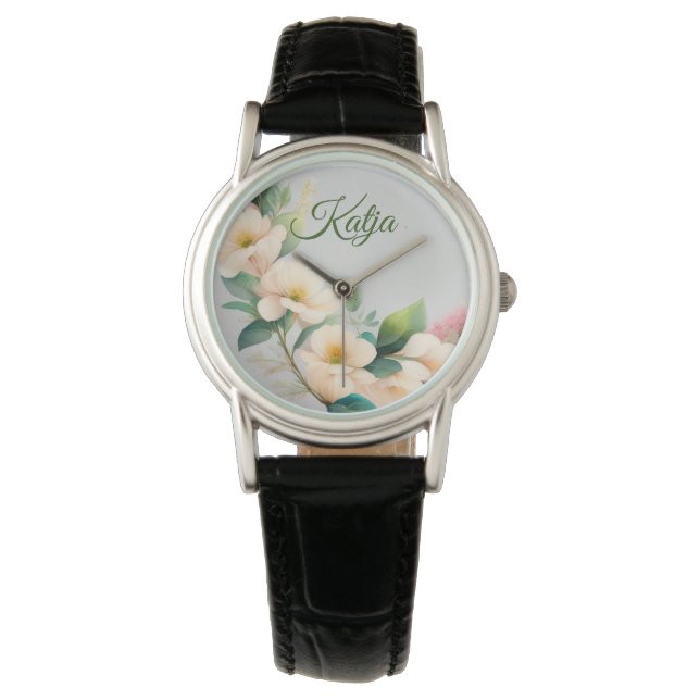 Reloj De Pulsera Blumen in creme weiß (Anverso)
