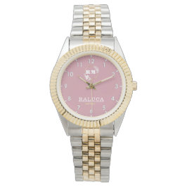 Reloj De Pulsera Blush Pink and Gold Personalized Custom Monogram