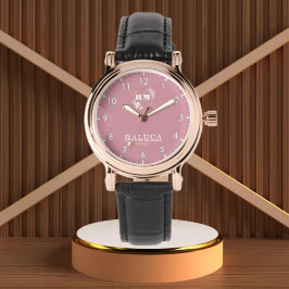 Reloj De Pulsera Blush Pink and Gold Personalized Custom Monogram