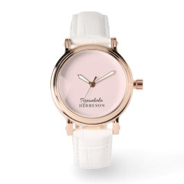 Reloj De Pulsera Blush Pink Monogram Modern Minimalist Feminine Chi
