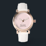 Reloj De Pulsera Blush Rosa Monograma Moderno Minimalista Femenino<br><div class="desc">Este diseño de monograma rosa blush presenta una estética moderna, minimalista y femenina, perfecto para relojes elegantes. La paleta de colores suaves y el diseño limpio crean un aspecto sofisticado y elegante. Ideal para mujeres que aprecian la personalización sutil y el diseño contemporáneo, lo que lo hace perfecto para el...</div>