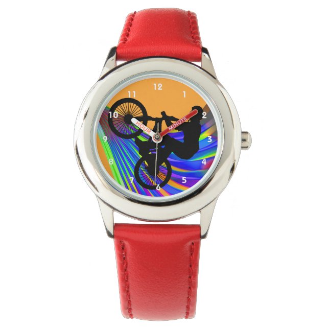 Reloj De Pulsera BMX sobre el camino arcoiris (Anverso)