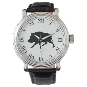 Reloj De Pulsera Boar salvaje o cerdo salvaje elegante silueta