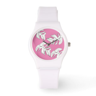 Reloj De Pulsera Boda Botánica Monstera Blanco Negro