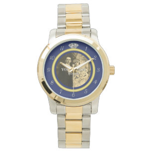 Reloj De Pulsera Boda de diamantes bonito con foto azul