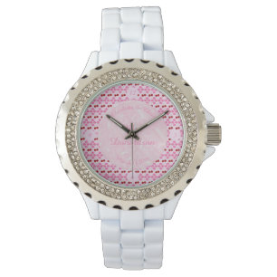 Reloj De Pulsera Boda de primavera rosa Flor de cerezo y cerezas