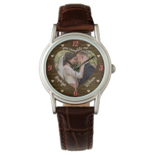 Reloj De Pulsera Boda del rompecabezas del corazón. Foto Rústica,