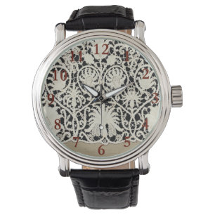 Reloj De Pulsera Boda Encaje Antiguo Lino Blanco Clásico Bonito