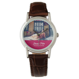 Reloj De Pulsera boda fotográfico personalizado rosa