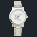 Reloj De Pulsera Boda Groomsman Partido Regalo Guay Monograma Clási<br><div class="desc">Boda Groomsman Boda Party Regalos Guay Monogram Classic Watch. Haga clic en personalizar esta plantilla para personalizar con su apellido de monograma inicial, el nombre y la fecha de matrimonio rápida y fácilmente. Regalo de fiesta de boda Groomsman Guay Monogram Classic Watch, es parte de la colección de regalos Groomsman...</div>
