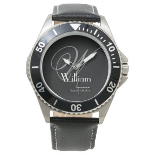Reloj De Pulsera Boda Groomsman Regalo clásico Monograma + Nombre