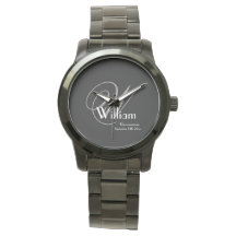 Boda Groomsman Regalo Monograma moderno Guay Negro