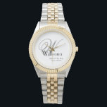 Reloj De Pulsera Boda Madre De La Novia Regalo Moda Monograma<br><div class="desc">Boda Bridal Party Regalos Madre De La Novia Regalo Monograma Elegante Simple Moda Watch(. Haga clic en personalizar esta plantilla para personalizar con la inicial del monograma, el nombre y la fecha del boda de forma rápida y sencilla. Boda Madre del reloj de Moda de regalo de novia, es parte...</div>