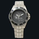 Reloj De Pulsera Boda Padre Del Monograma De Regalo De Groom<br><div class="desc">Boda Padre Del Reloj De Monograma De Regalo De Groom. Haga clic en personalizar esta plantilla para personalizar con la inicial del monograma, el nombre y la fecha del boda de forma rápida y sencilla. El boda Padre de la Novia, Monograma de Regalos de Groom, es parte de la Colección...</div>