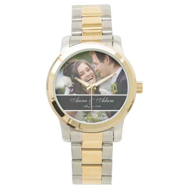 Reloj De Pulsera Boda Photo Keepsake (Anverso)