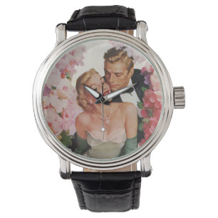 Reloj De Pulsera Boda Vintage, recién casados retro novia y novio