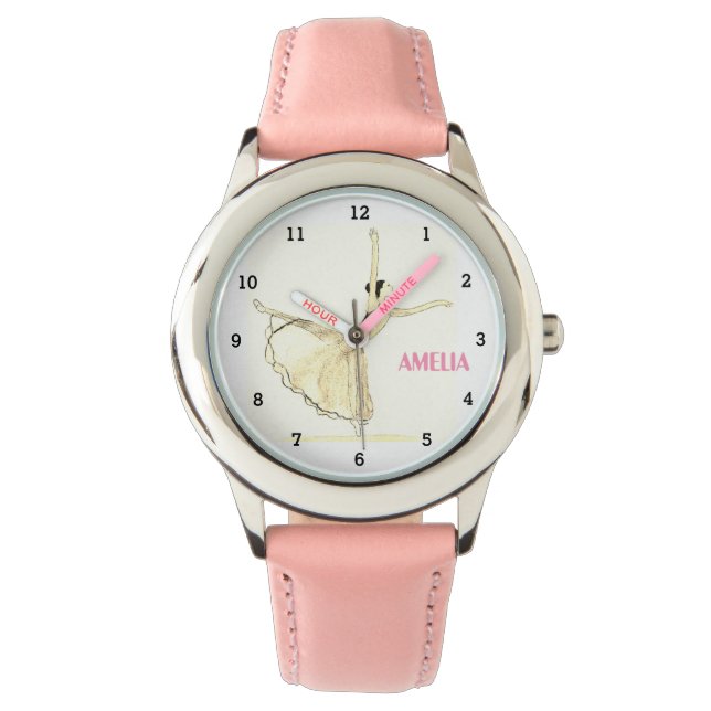 Reloj De Pulsera Boho Ballerina Ballet Tutu Chica Práctica Rosa (Anverso)