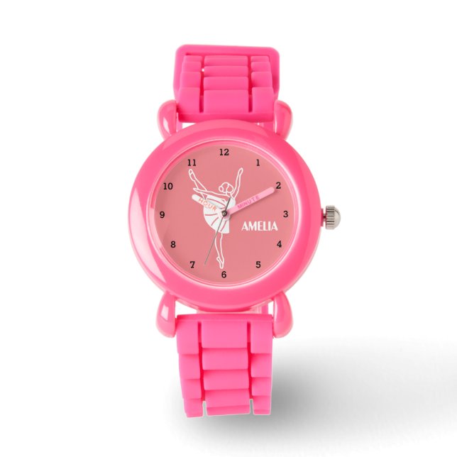 Reloj De Pulsera Boho Ballerina Ballet Tutu Chica Práctica Rosa (Anverso)