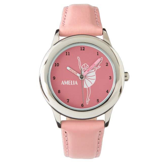 Reloj De Pulsera Boho Ballerina Ballet Tutu Chica Práctica Rosa (Anverso)