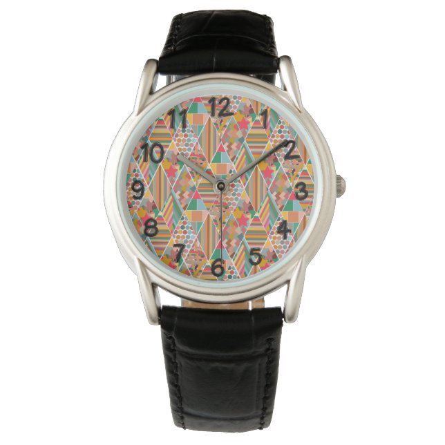Reloj De Pulsera Boho Crazy Quilt (Anverso)