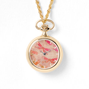 Reloj De Pulsera Boho Dragonflies en rosa
