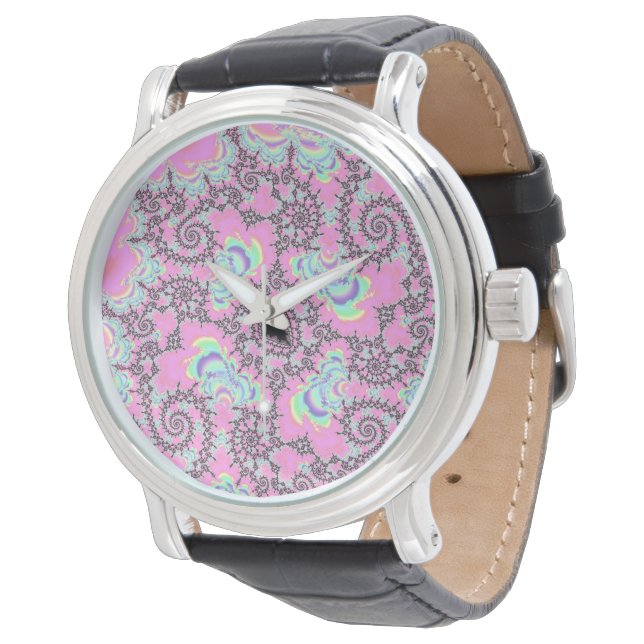Reloj De Pulsera Boho Hippie Unicorn Pastel Mandelbrot Fractal (Angular)
