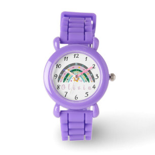 Reloj De Pulsera Boho Rainbow Trendy con nombre personalizado