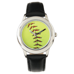 Reloj De Pulsera Bola amarilla del softball