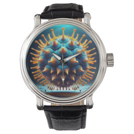 Reloj De Pulsera Bola de Esporas Azul y Amarilla
