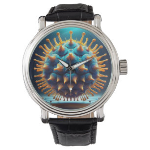 Reloj De Pulsera Bola de Esporas Azul y Amarilla