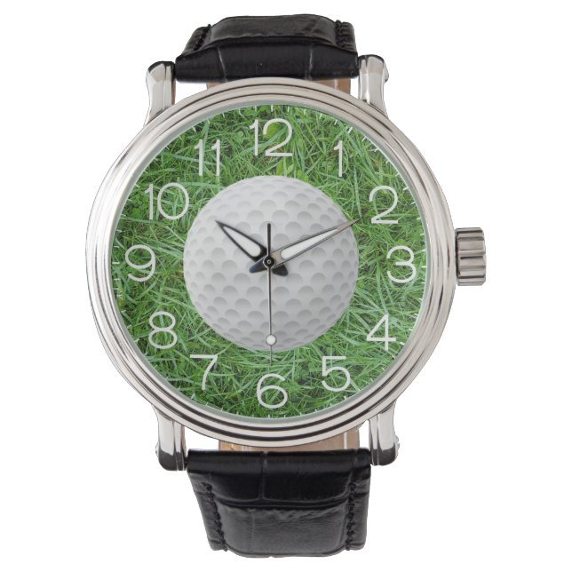 Reloj De Pulsera Bola de Golf en Césped Verde (Anverso)