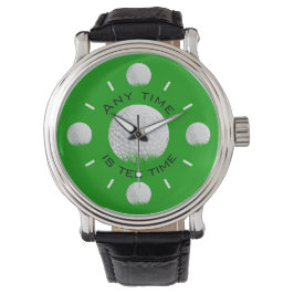Reloj De Pulsera Bola de golf Tee Time en la hierba