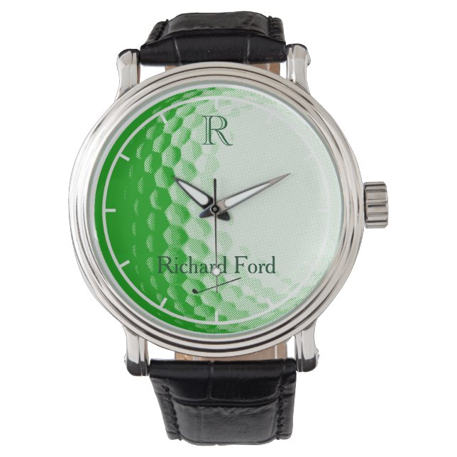 Reloj De Pulsera bola de golf verde personalizada (Anverso)