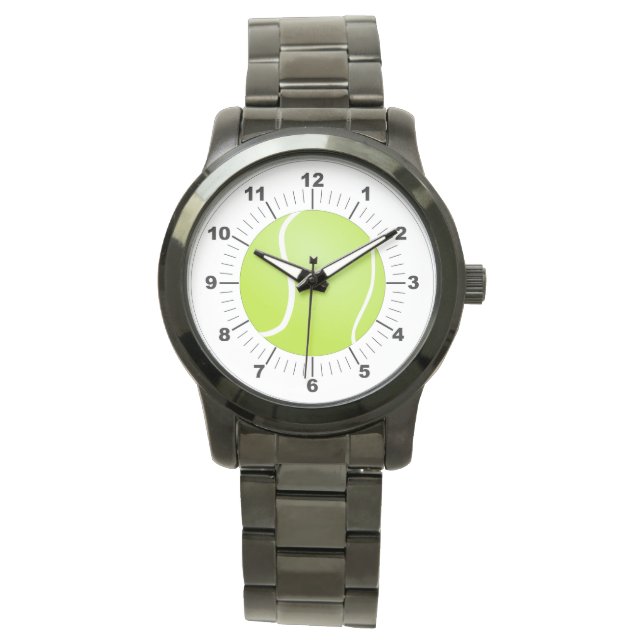 Reloj De Pulsera Bola de tenis masculina sobredimensionada Black Wa (Anverso)