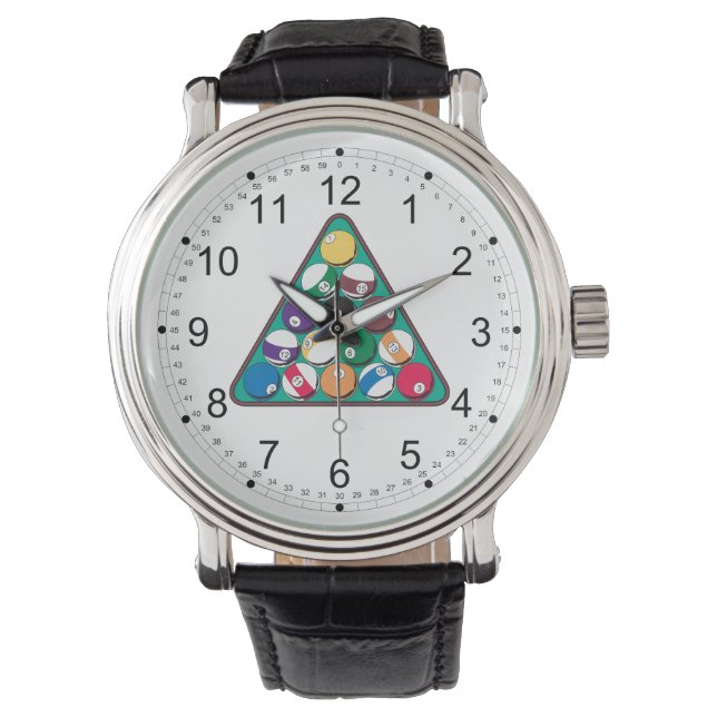 Reloj De Pulsera Bolas de Billiard Rackeadas (Anverso)