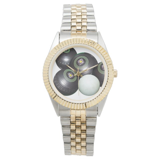 Reloj De Pulsera Bolas De Césped Negro Y Kitty, (Anverso)