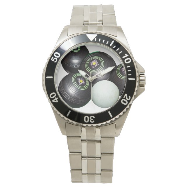 Reloj De Pulsera Bolas De Césped Negro Y Kitty, (Anverso)