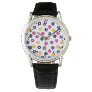 Reloj De Pulsera 💛 Bolas de encurtidos amarillas y 💜 púrpura