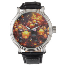 Reloj De Pulsera Bolas De Oro Y Fractal
