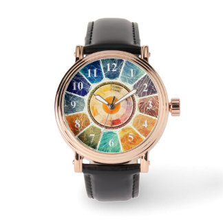 Reloj De Pulsera Bold Abstract Spectrum Dial – Modern Masculine