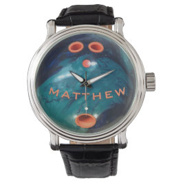 Reloj De Pulsera Bolera personalizada de bolas de Naranja azul