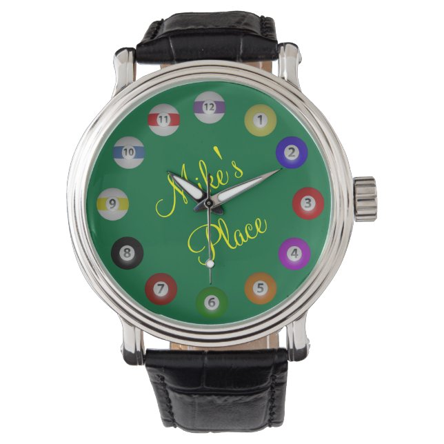 Reloj De Pulsera Bolla de Billiard numerada con nombre (Anverso)