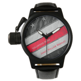 Reloj De Pulsera Bombardero de bandera roja delgada, con nombre
